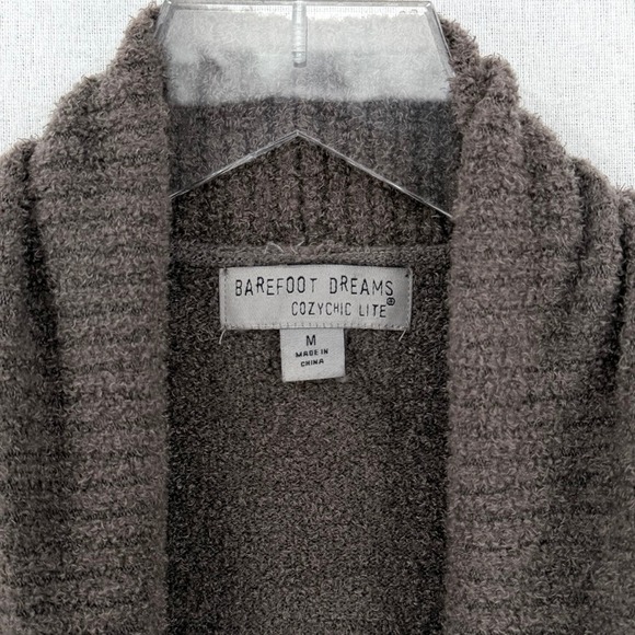 BAREFOOT DREAMS CozyChic Lite Circle Cardigan Sweater Womens Medium Taupe Gray - Picture 10 of 13